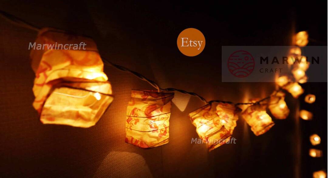 Japanese paper lantern string sales lights