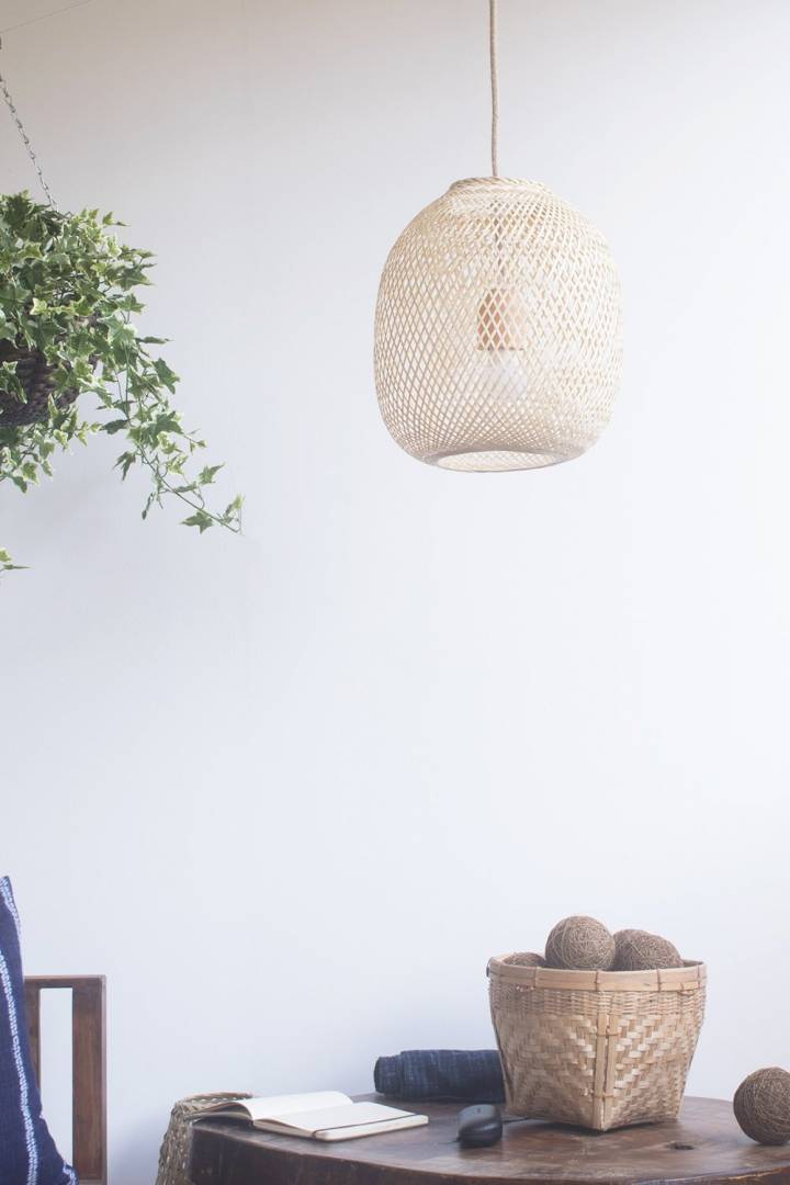 เฟอร์นิเจอร์ :: แสงสว่าง :: Round Bamboo Pendant Light - Handmade