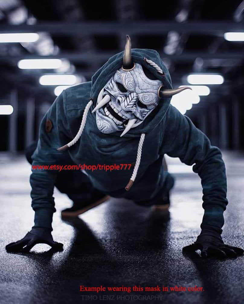 SAMURAI ASSASSIN DEMON ONI AIRSOFT MASK BB GUN COSTUME COSPLAY EVIL HANNYA DA04 