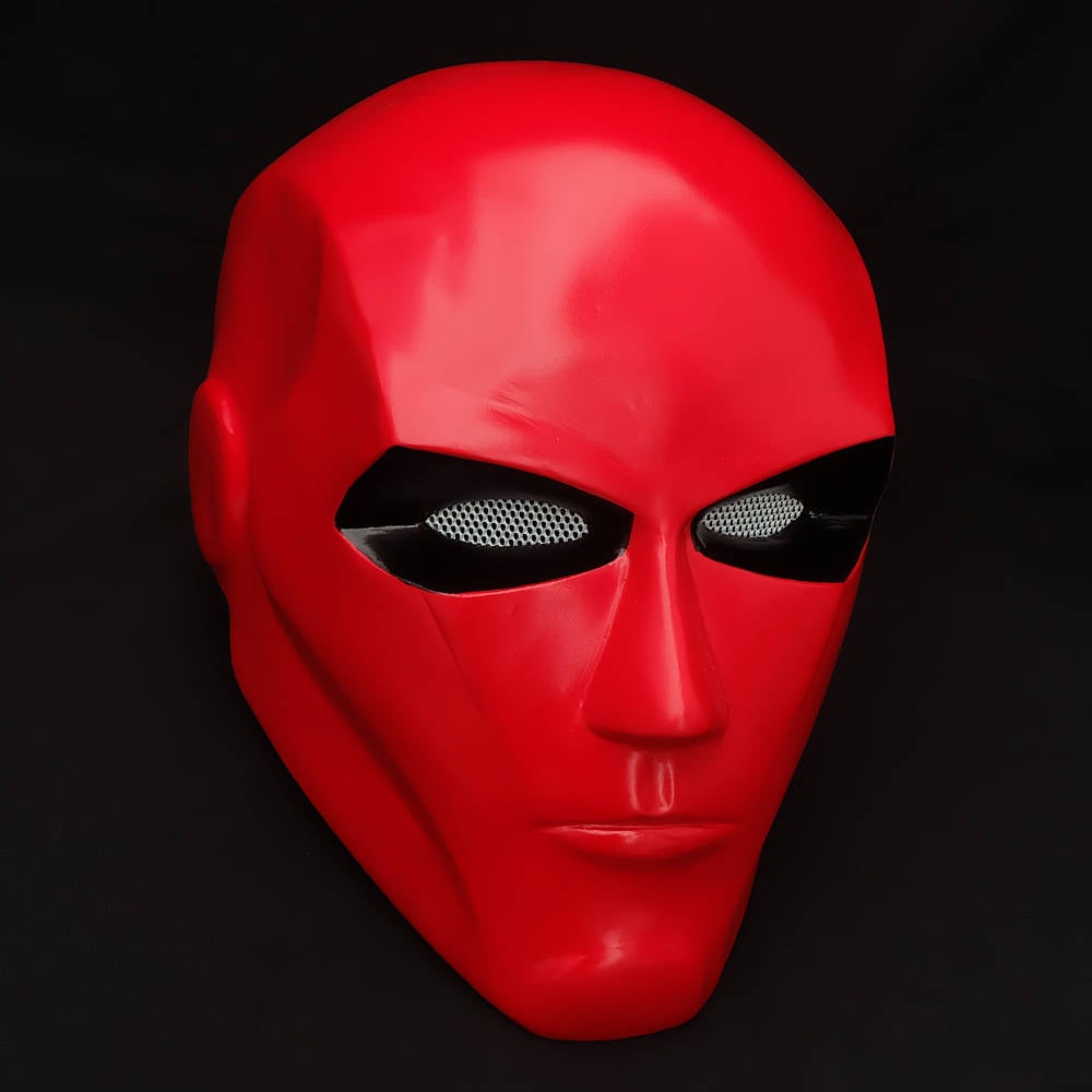 Красный костюм и маска. Джейсон в красной маске. Красная маска Бэтмен. Red Hood Mask. Red Hood Helmet.