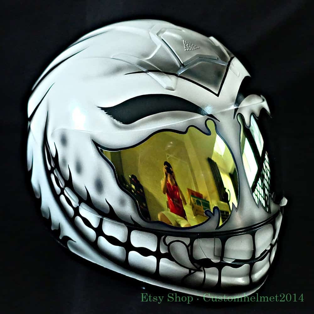 Full Face Custom Motorcycle Helmet DOT Racing Riding Ride Rider Smiley CH03