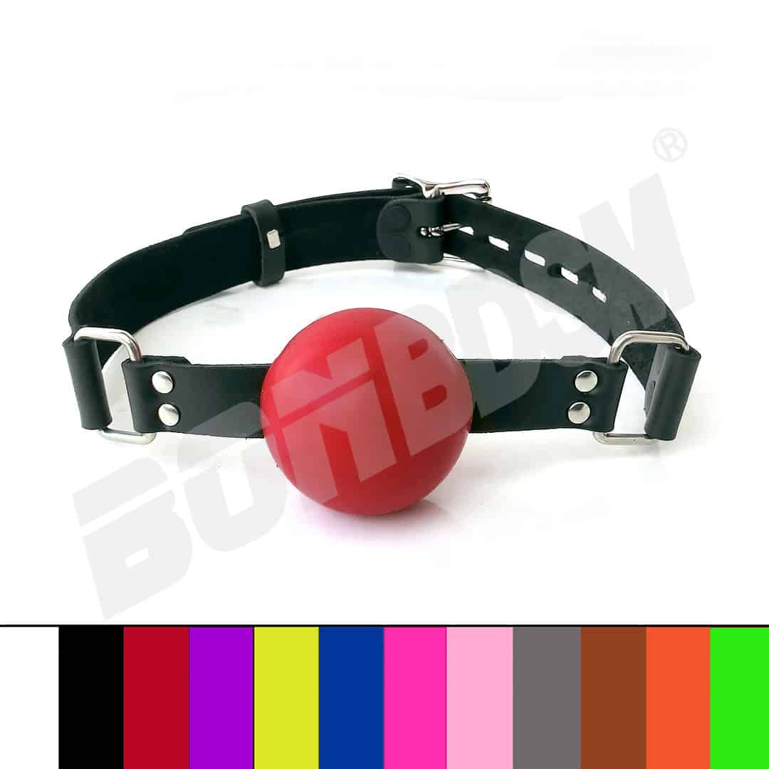 Silicone Ball Gag - Bondage Restraint Mouth Plug with Genuine Leather Strap  - NOT FROM RUBBER, Mature - LaFactory