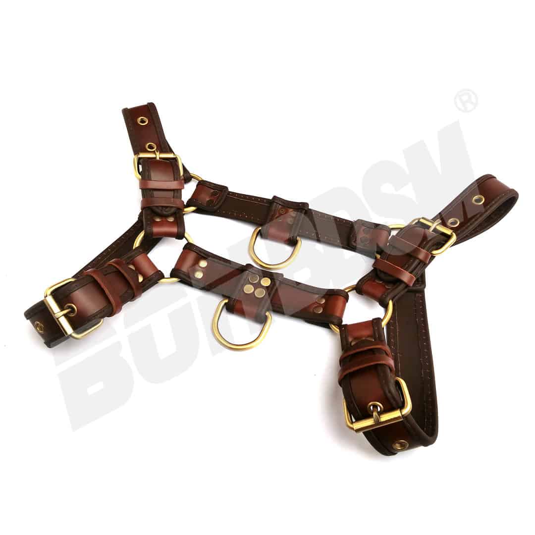 Bulldog Chest Harness, Puppy Play, brown genuine leather, fetish BDSM Human  Pups restraints, Mature, Valentine's gift - LaFactory