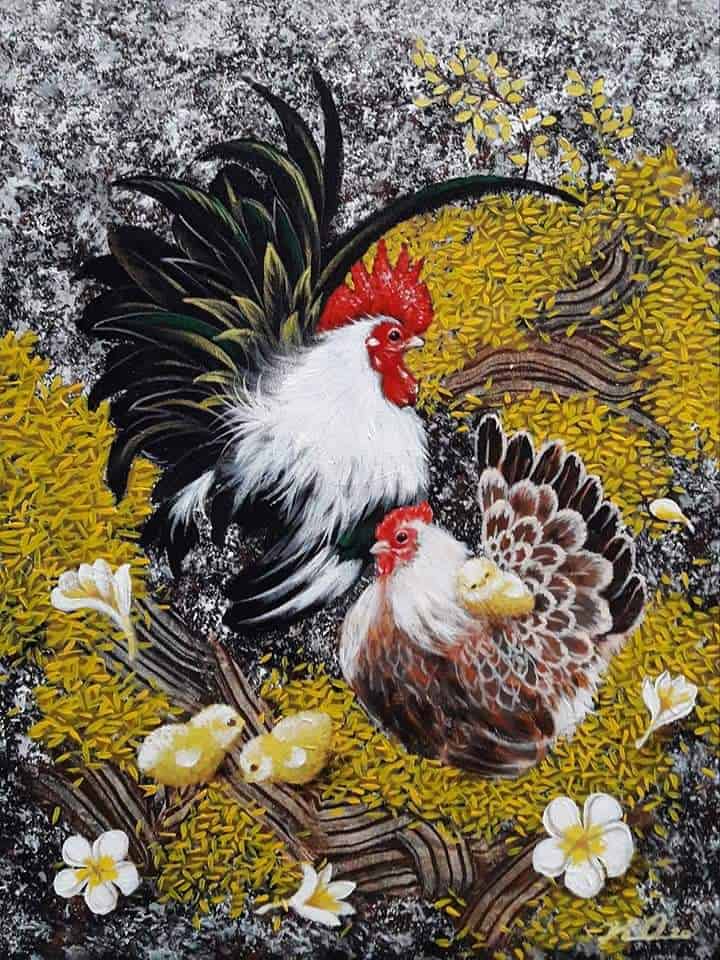 Family chicken no.6 - Acrylic