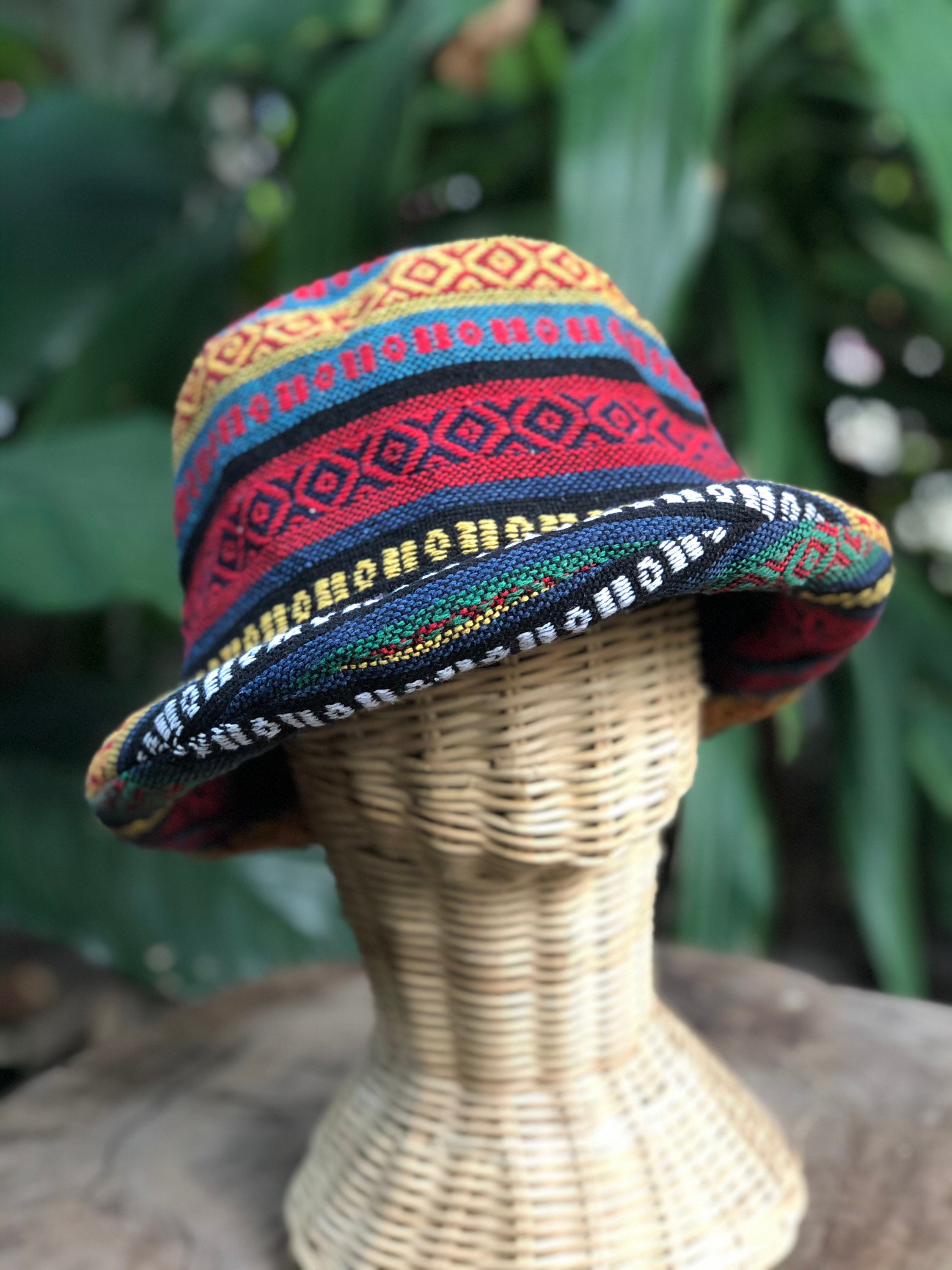 Products :: Woven Bucket Hat Boho Roll wide brim Hippy Bohemian