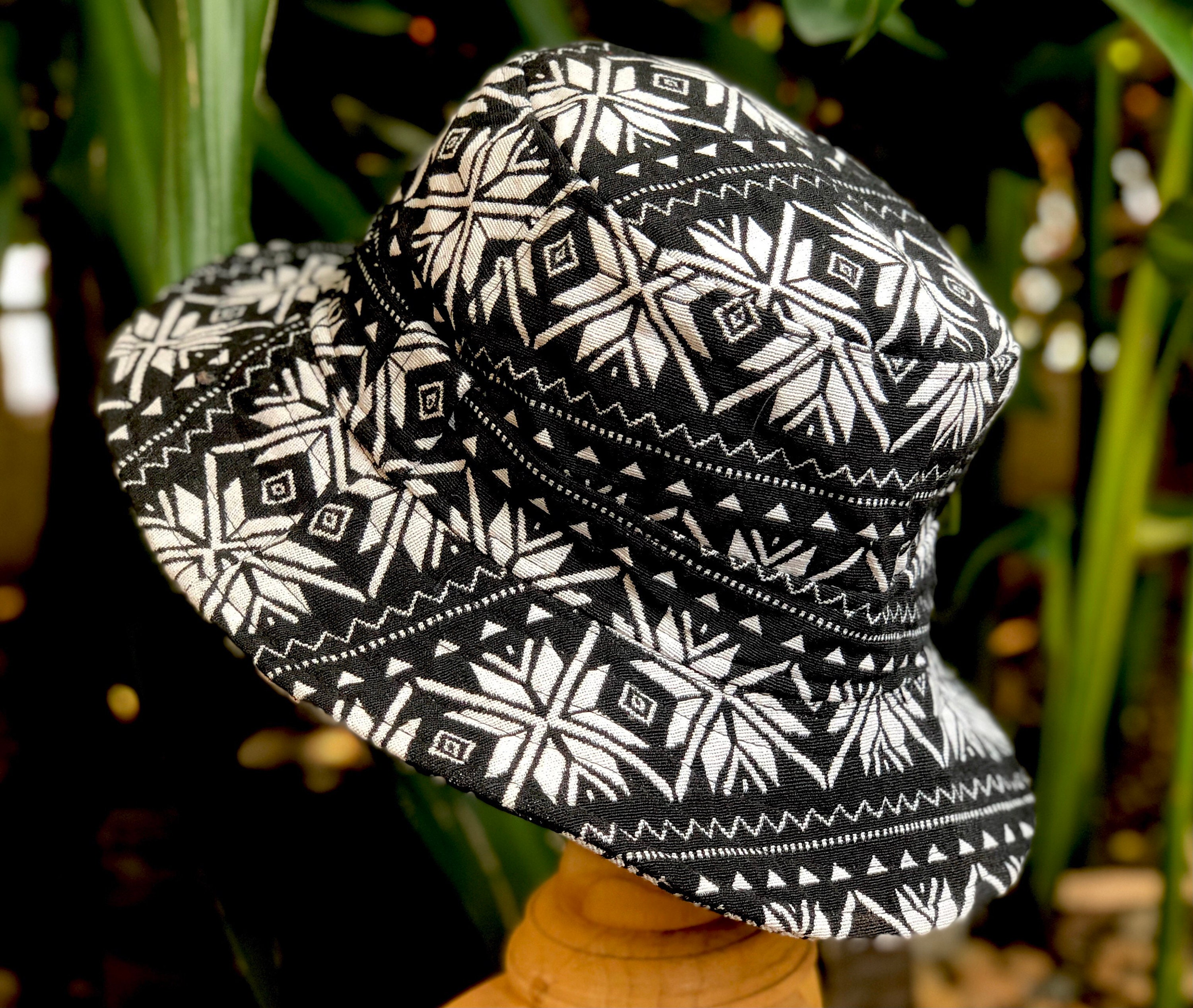 Products :: Unique Bucket Hat Sun Hat Tribal Aztec Ikat Style Funky Boho  Hippie Hipster Vegan men women Beach Fishing Hat Festival Napali Woven  fabric - The only Marketplace with a Soul