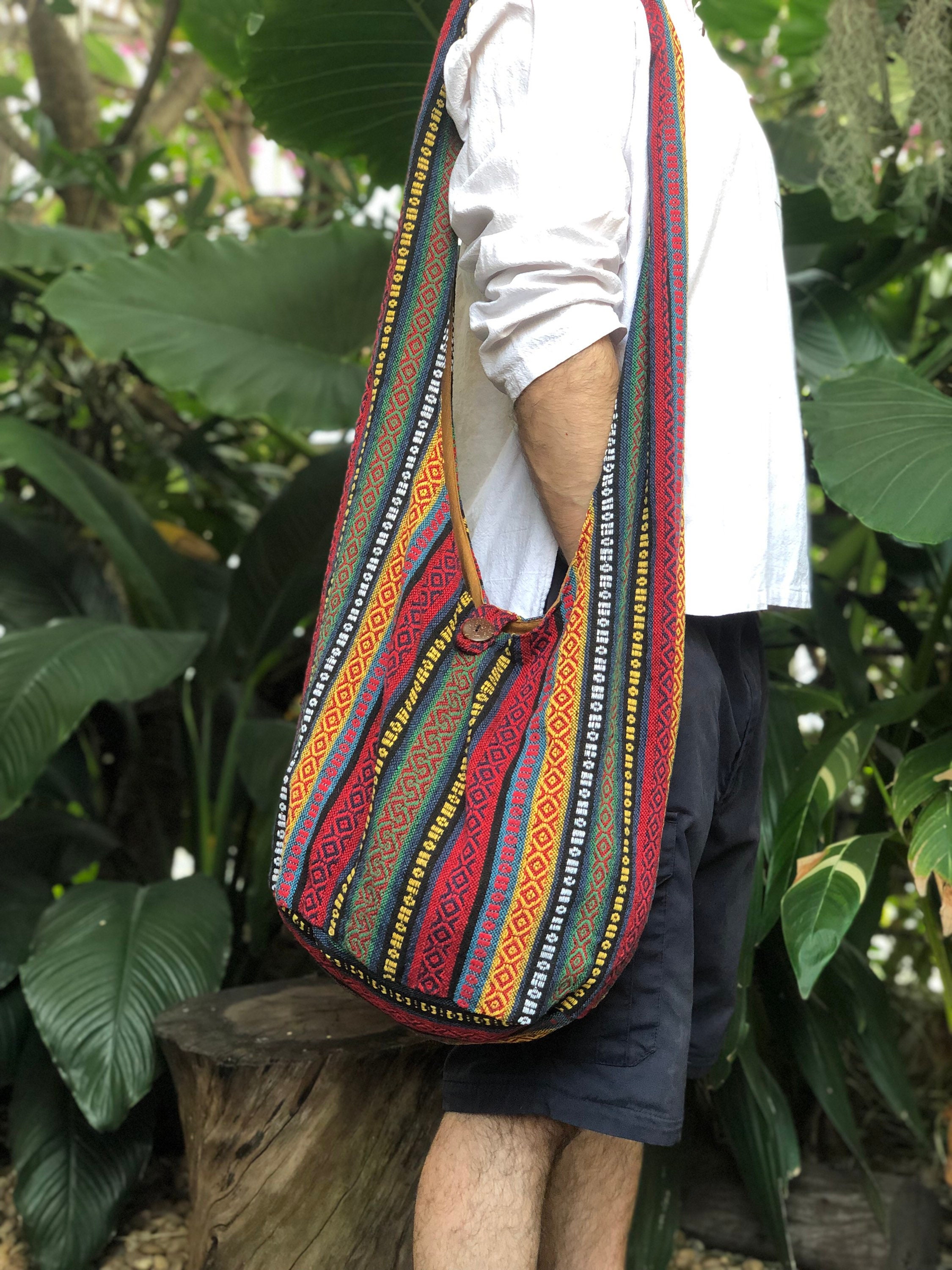 Buy Hippie Elephant Sling Crossbody Bag Purse Thai Top Zip Handmade New  Color Black at Amazon.in