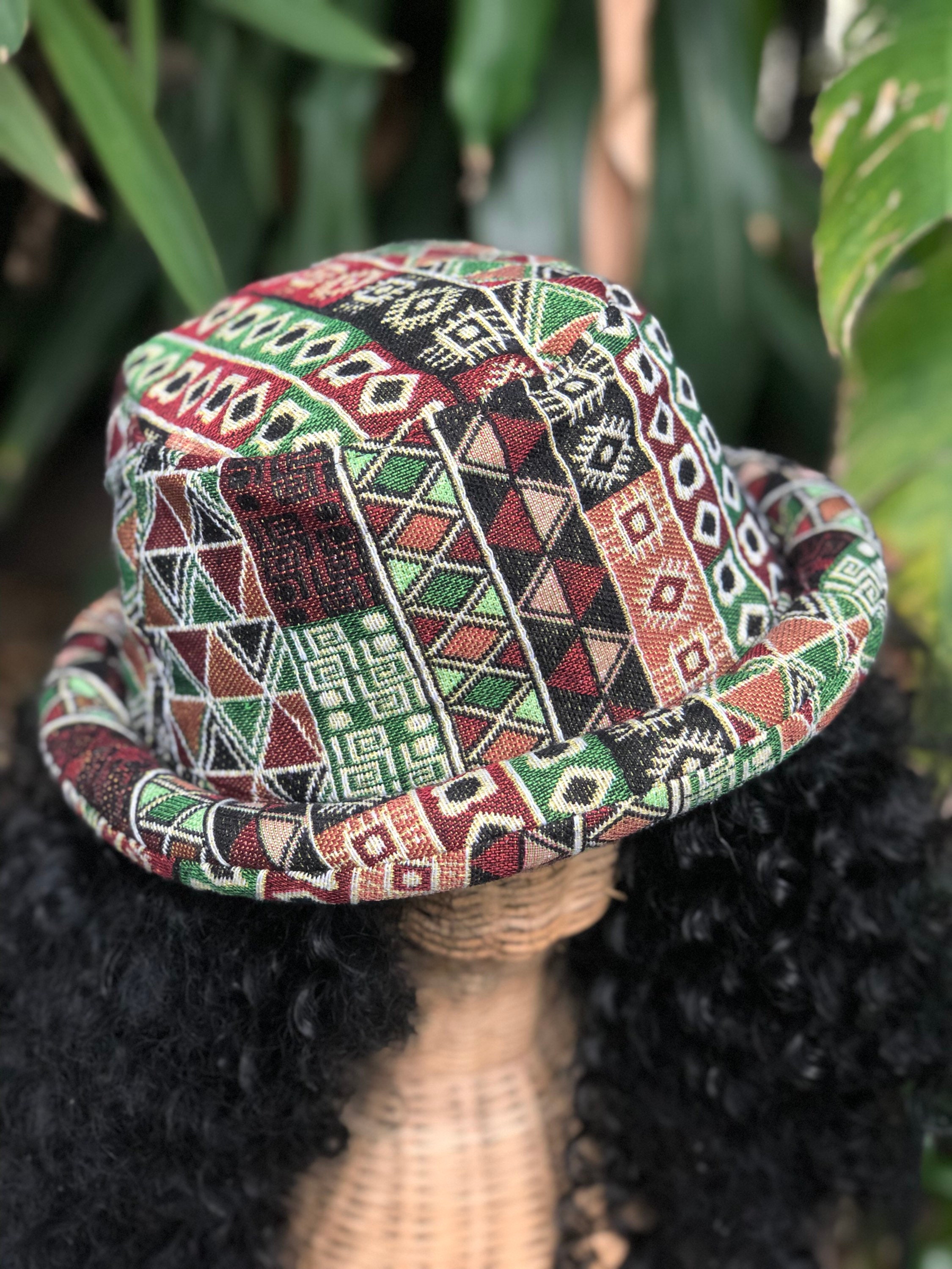 Products :: Tribal Cotton Hat Ethnic Bohemian Aztec Hippie style Roll brim  hat Festival Hat men Vegan Gypsy gift women Natural look Linen round hat -  The only Marketplace with a Soul