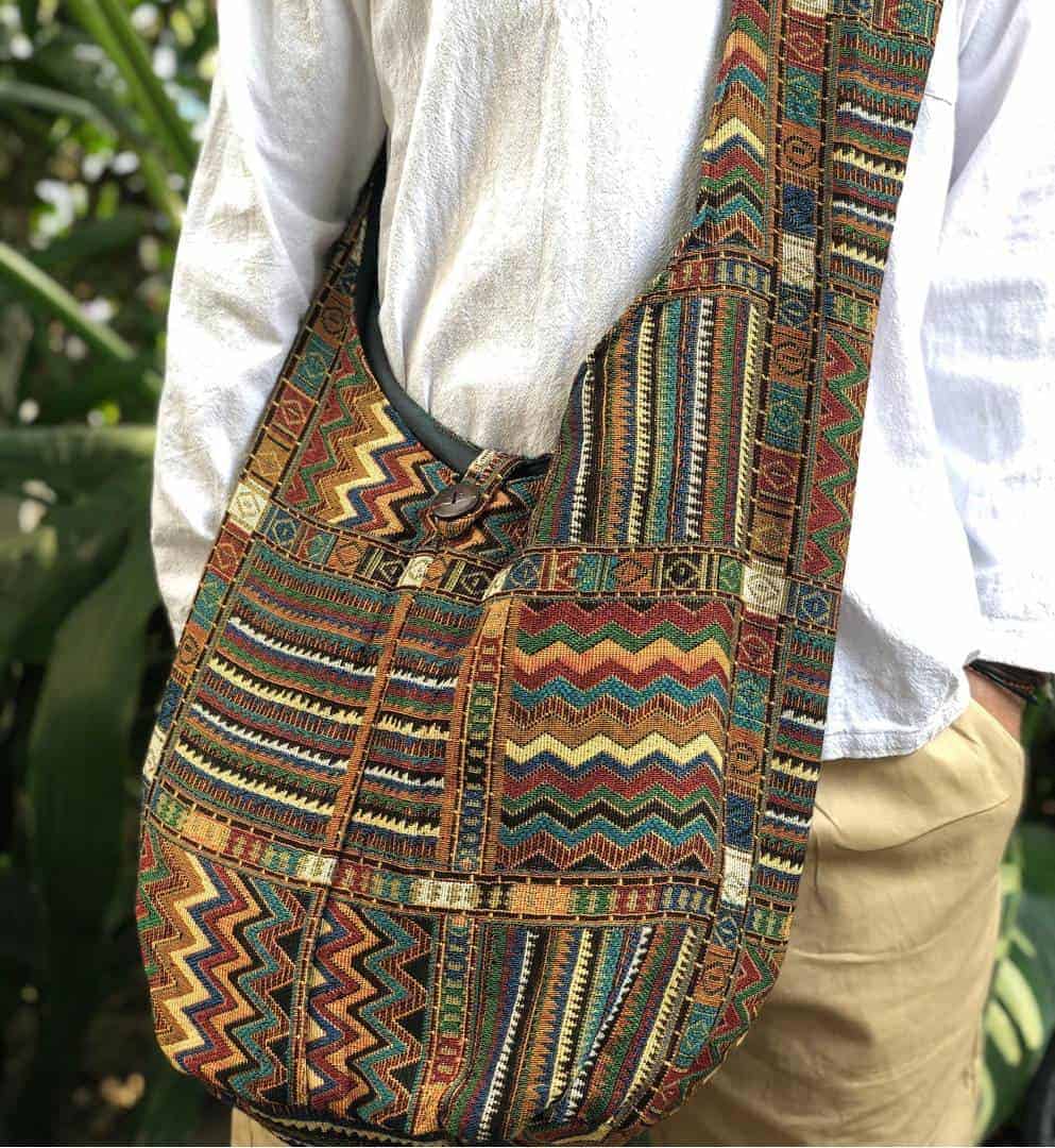 Tribe Azure Fair Trade Hippie Sling Handmade Crossbody Bag Boho