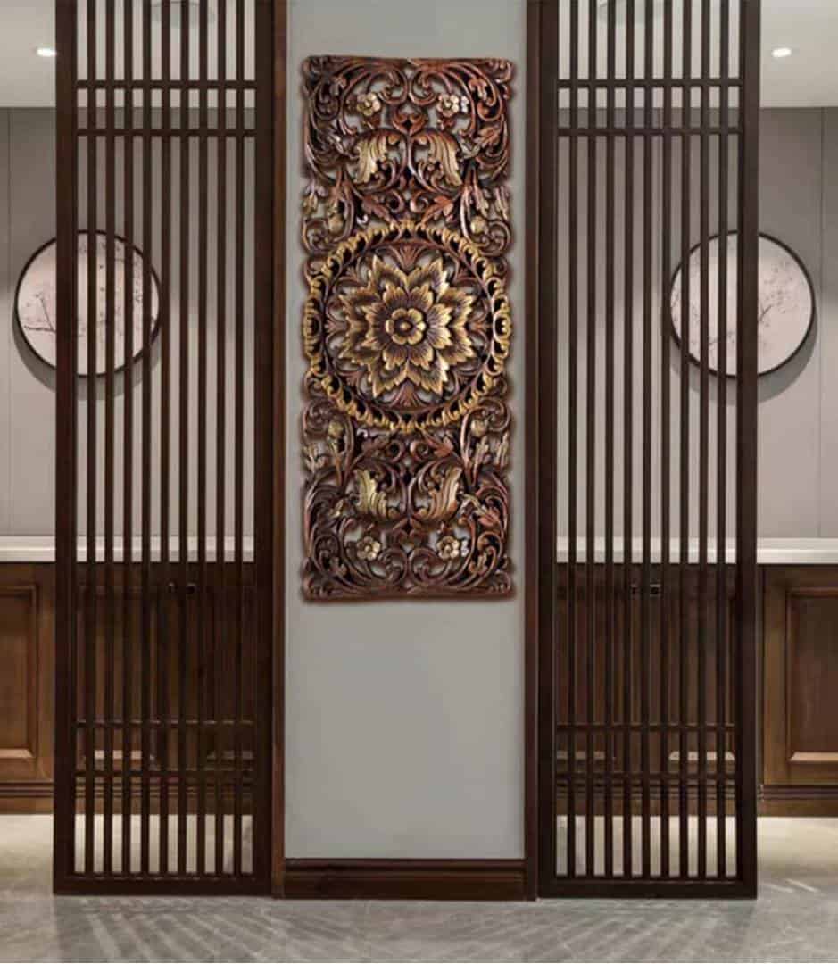 Thai Wood Carving Wall Art Panel Asian Home Decor