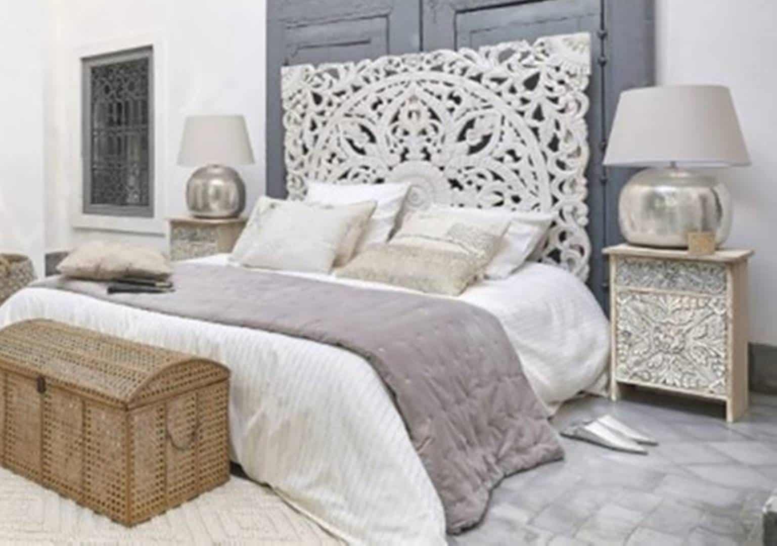 White mandala headboard deals
