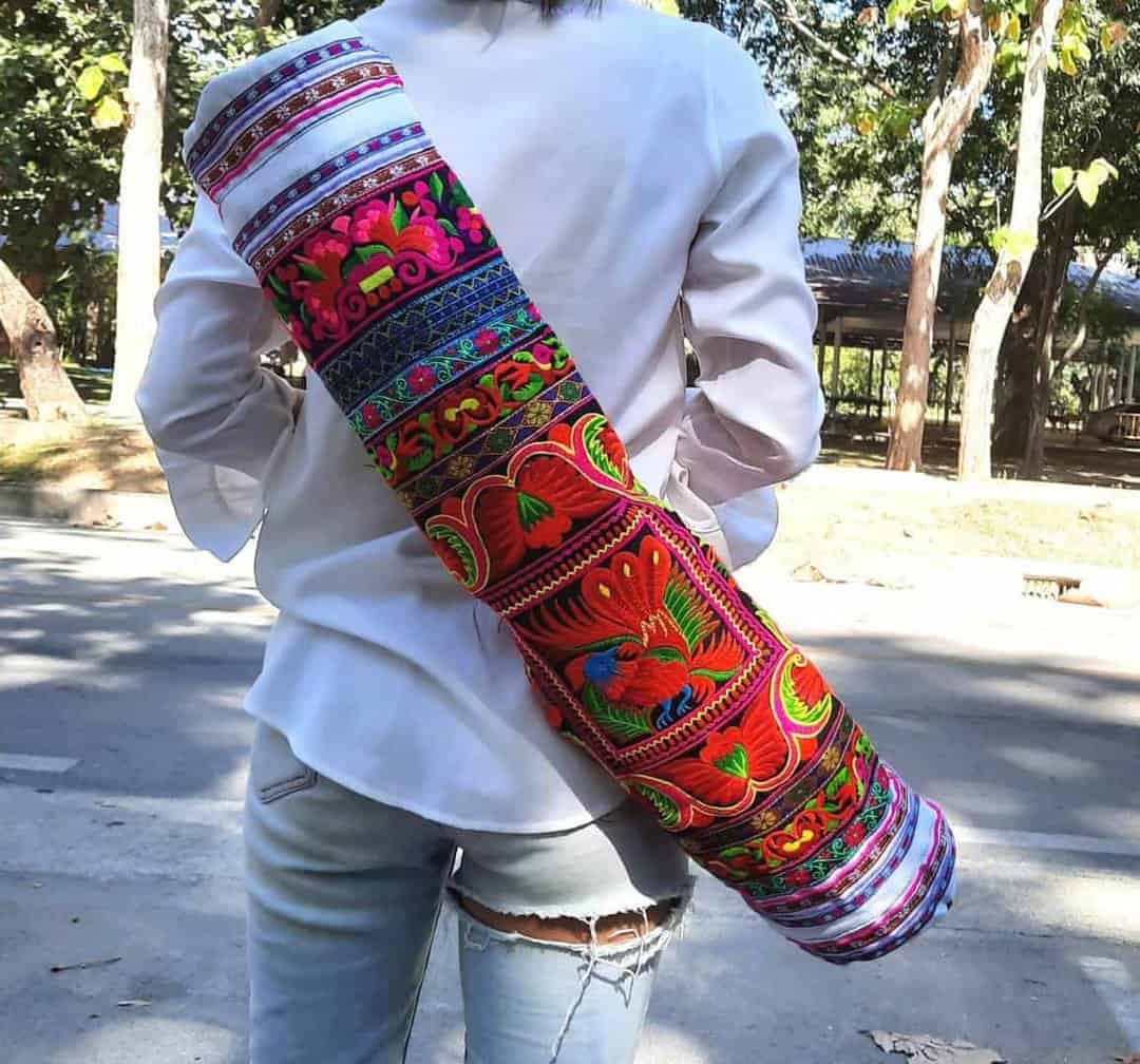 Ethnic Hobo Boho bag Asian Embroidered Thai Yoga Mat Carrier Bag Bolster  Shoulder Shoppers Hmong Bag - LaFactory